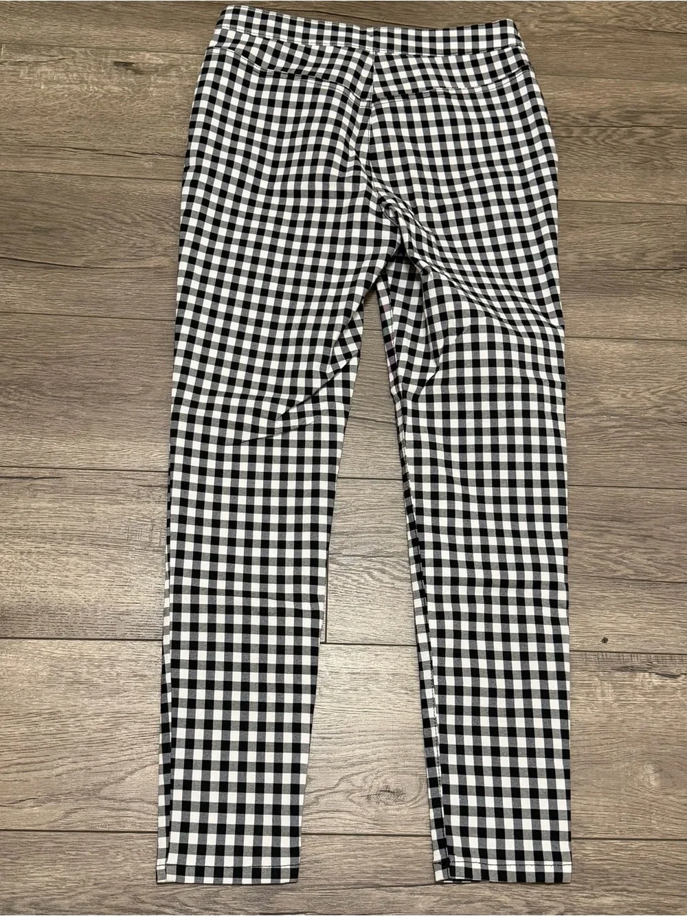 Free People Women's Gingham Pants Black White Sz 26